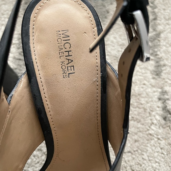 Michael Kors Black Leather Heeled Sandals - Picture 3 of 4